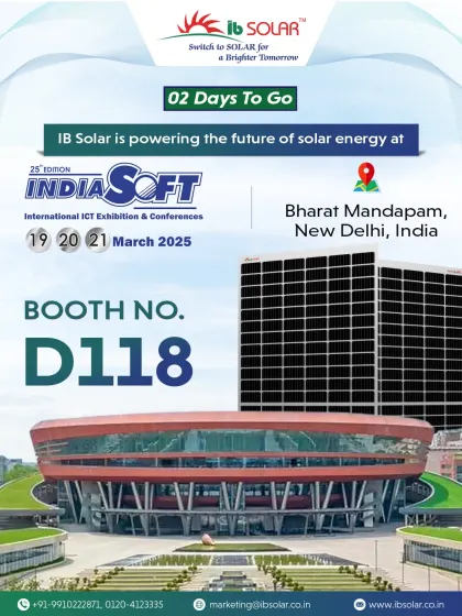 The "2 Days to Go" countdown for INDIASOFT 2025. This graphic highlighted the venue, Bharat Mandapam, and our booth number, building excitement for the international ICT exhibition.