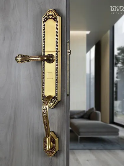 The Royal Gold finish on our smart lock offers a deep, lustrous tone that exudes opulence. Paired with a modern interior, it creates a striking contrast, showcasing how our classically designed hardware can elevate contemporary spaces.