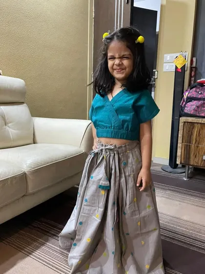 I love this picture of Riva making a funny face. It perfectly captures the spirit of my brand: kids should be comfortable enough in their clothes to be playful and expressive.