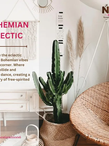 For those who love a free-spirited and artistic style, I can design with a Bohemian Eclectic vibe, where colors, textures, and personal treasures collide beautifully.