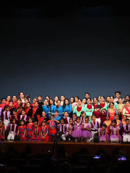 The full cast of SparkLights 2023. Over 120 students came together to present 30 different performances, celebrating a year of dance and community.