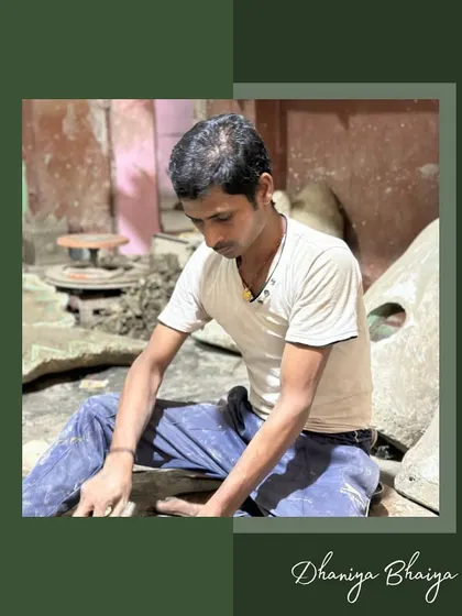 Dhaniya Bhaiya is captured here, deeply focused on his craft. Each artisan in our community brings a unique touch and story of passion to their work, and we are honored to celebrate their incredible talent.