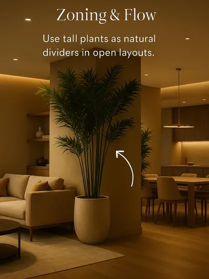 A complete guide to styling with indoor plants. Learn about achieving balance through scale and proportion, creating luxury by pairing textures, and using plants for zoning in open layouts.