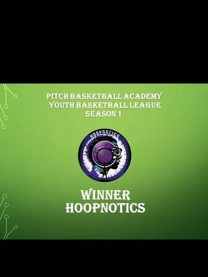 A duplicate graphic celebrating Hoopnotics as the winners of Season 1.