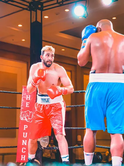 Staring down the opponent. Boxing is as much a mental game as it is a physical one.