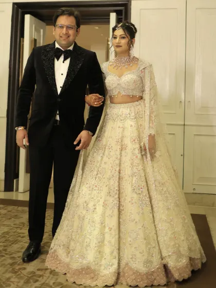 Inspired by Alia Bhatt's Cannes look, this bride's reception makeup is all about soft dewy glam and delicate shimmer, making her look like a red carpet queen.