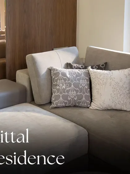 A detail of the Copenhagen Sofa in the Mittal Residence. We added custom hand-embroidered cushion covers to bring just the right amount of color and detail, elevating the minimalist design with a personal touch.