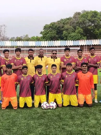 The Karnataka Men's U20 team, featuring our players, after reaching the semi-final of the National Championship.