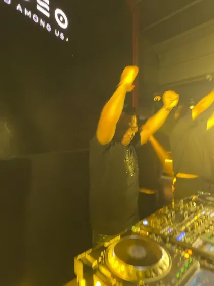 Hands up in celebration of an incredible night.