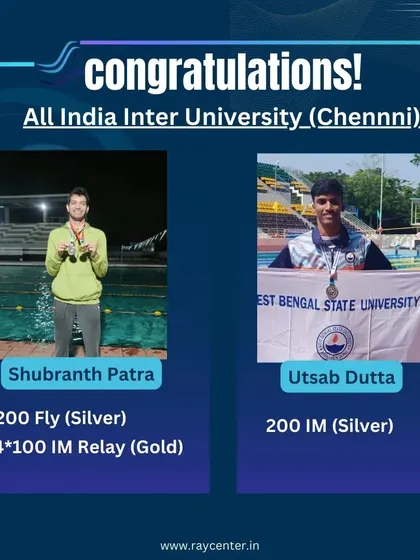 A double victory at the All India Inter University Championship in Chennai. Congratulations to Shubranth Patra and Utsab Dutta for bringing home gold and silver medals in highly competitive events.