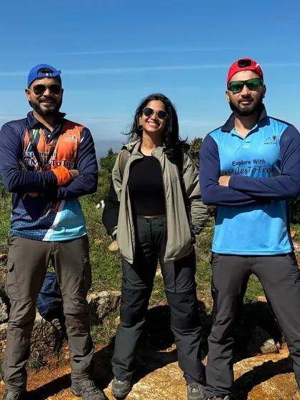Our trek leaders are always part of the adventure, guiding the way and ensuring everyone has a safe and enjoyable time, like on this Mom & Me trek to Kaiwara Betta.