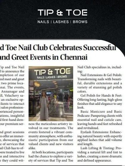 Our successful meet and greet events in Chennai were featured in the news. These events are a wonderful opportunity for clients to experience our services and artistry firsthand.