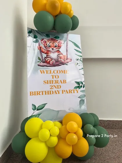 Explore my jungle, safari, and animal themed decorations. I use a variety of elements like character cutouts, welcome signs, and custom props to create a fun and wild adventure.
