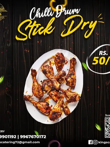 Our Chilli Drumstick Dry is a spicy and tangy appetizer. The chicken drumsticks are fried and tossed in a flavorful chili sauce, perfect for spice lovers.