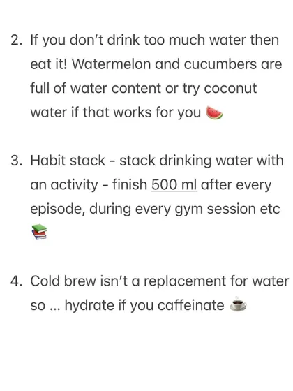 As a serial non-water drinker, these are the hydration tips that actually work for me. I focus on "eating" my water through fruits like watermelon, habit stacking by drinking after an activity, and replenishing with electrolytes like a basic ORS sachet.