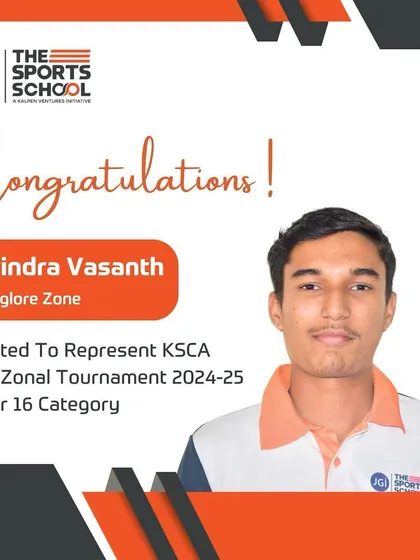 Yathindra Vasanth earns his spot in the KSCA Inter-Zonal U16 Tournament for the Manglore Zone.