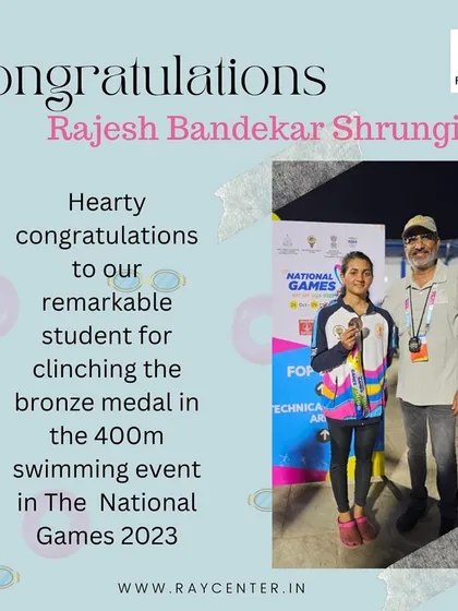 Rajesh Bandejar Shrungi with her coach after clinching a bronze medal at The National Games 2023. This is a proud moment that reflects her hard work and our program's effectiveness.