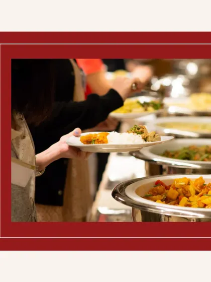 Where every dish is an easy path to delight. A guest enjoying our buffet selection.