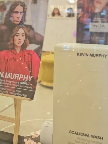 The Kevin Murphy SCALP.SPA WASH on display. I use this to purify and soothe the scalp, creating a healthy foundation for beautiful hair.