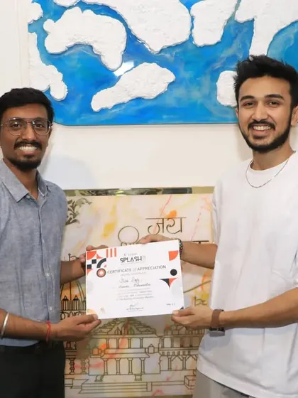 Receiving a certificate at The Bombay Art Gallery exhibition. Moments like these motivate me to keep creating and pushing the boundaries of my art.
