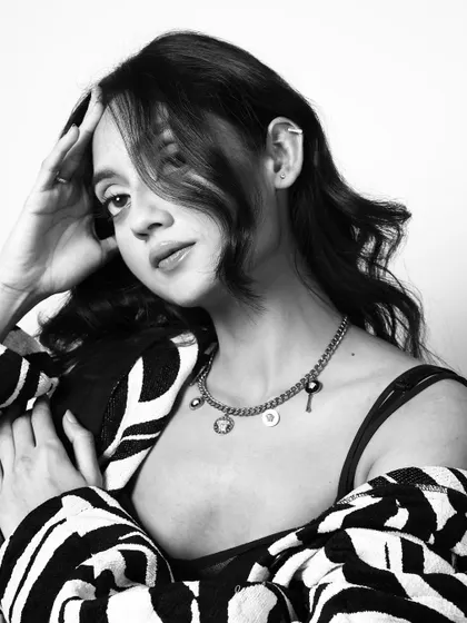 A black and white shot from an old shoot. This captures the more thoughtful side of my personality, always thinking about the next creative project.