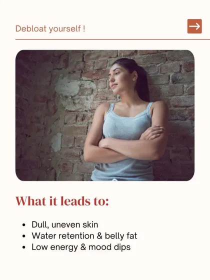 Feeling bloated is your body's way of telling you something is wrong with your gut, which can lead to dull skin and low energy. My Gut Glow Reset program is designed to heal your gut with personalized food maps and detox protocols.