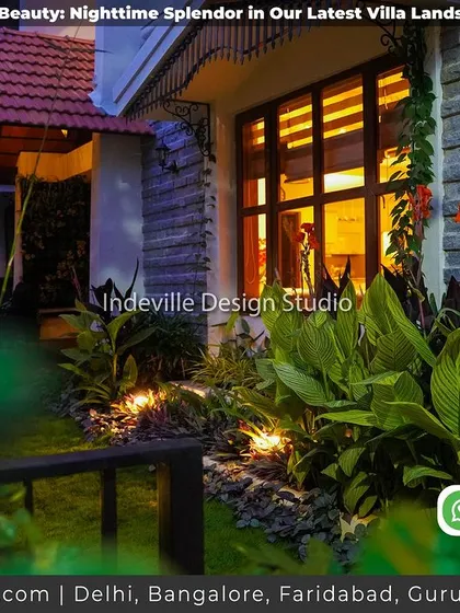 A duplicate image of the illuminated villa exterior, showcasing the warm and inviting atmosphere created by the lighting.