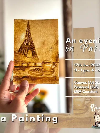 "An Evening in Paris" painted with tea. Yes, tea. This unique workshop explores how to create beautiful sepia-toned art using a different kind of brew.