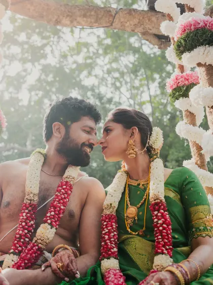 An intimate close-up of the couple on the swing, capturing their connection and joy.