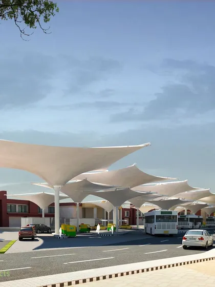 The organized flow of public transport, including buses and auto-rickshaws, was a primary focus of the master plan to improve efficiency and safety.
