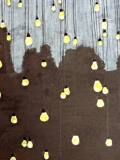 Another view of my 'lights in the dark' sketch. It's a reminder that my work is about illuminating possibilities and bringing brightness into stagnant spaces.