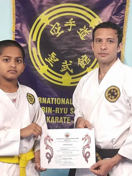 Here is another student who has demonstrated the required proficiency in his kata and techniques to advance in rank. It is my privilege to guide students on this path and witness their growth.