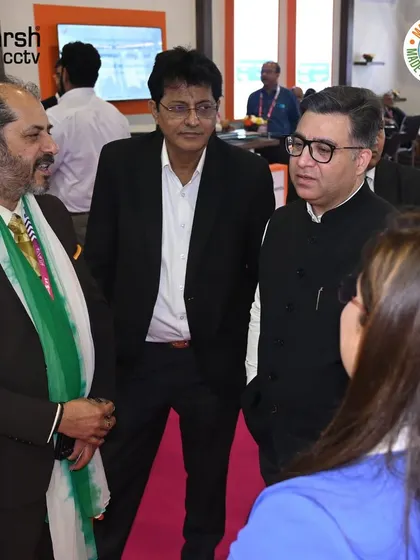 My founder, Mr. Sanjeev Sehgal, networking with industry leaders at IndiaSoft & Convergence 2025. Strong leadership and vision are key to my growth.