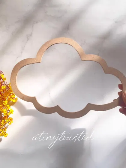 Let your imagination float away with this dreamy cloud-shaped MDF frame. It is a wonderful choice for making a whimsical mirror or a piece of decor for a child's room.