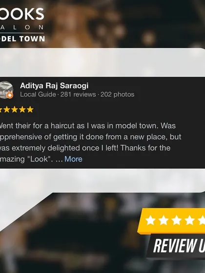 A review from a first-time client, Aditya, who was "extremely delighted" with his amazing "Look." We love impressing new customers and turning them into regulars.