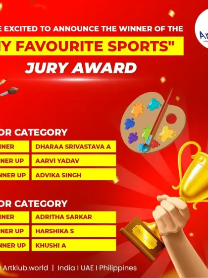 Here are the official Jury Award winners for our 'My Favourite Sports' competition. We congratulate Dharaa and Adritha for winning the top spots in the Junior and Senior categories respectively, along with all the talented runners-up.