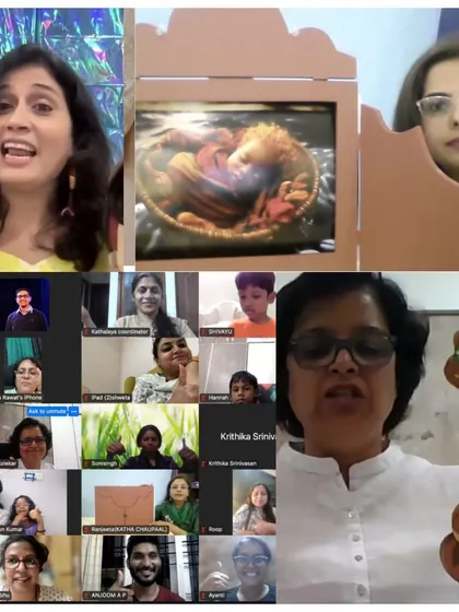 A collage from our online World Storytelling Day event. Our certified tellers kept a global audience hooked with stories of mermaids, snakes, and overcoming stage fright.