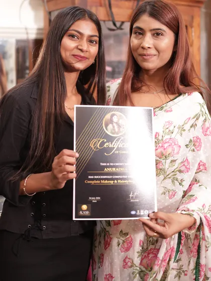 Anuradha, officially a certified makeup and hairstyling pro.