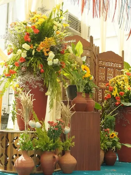 These images and videos showcase the rich variety of details, floral arrangements, and decor elements that bring our vibrant Haldi and Mehendi celebrations to life.