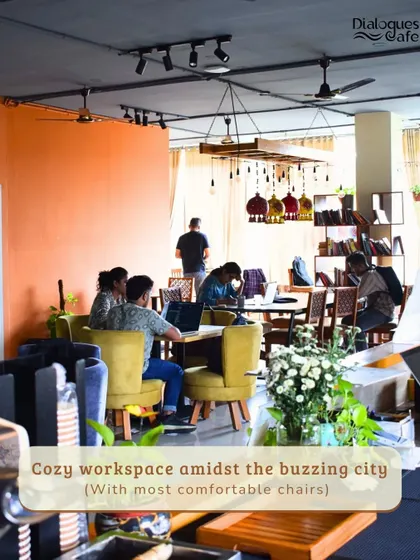 We pride ourselves on offering a comfortable and inspiring workspace. With plenty of seating options and a vibrant atmosphere, it's a place where you can truly enjoy your work.