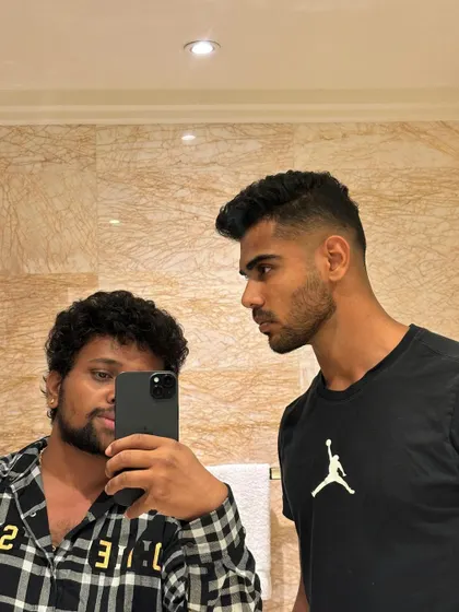 A mirror selfie with Rajvardhan Hangargekar.