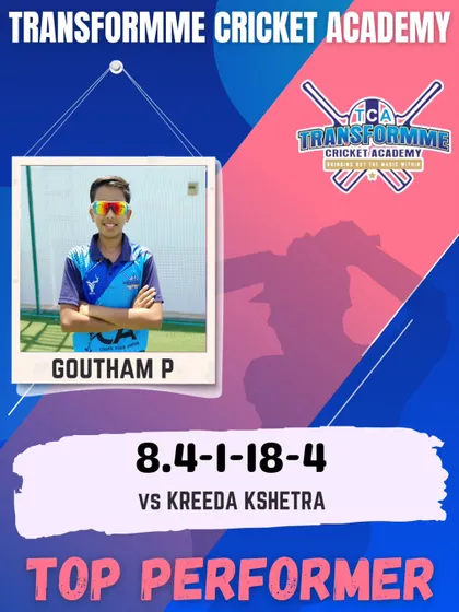 Goutham's top performance of the week, an economical spell of 4 for 18.