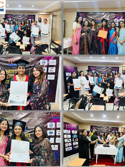 A collage from our Convocation Day at the Bangalore campus. We celebrate every student's journey as they receive their professional certifications and officially begin their careers in hair, skin, makeup, and nutrition.