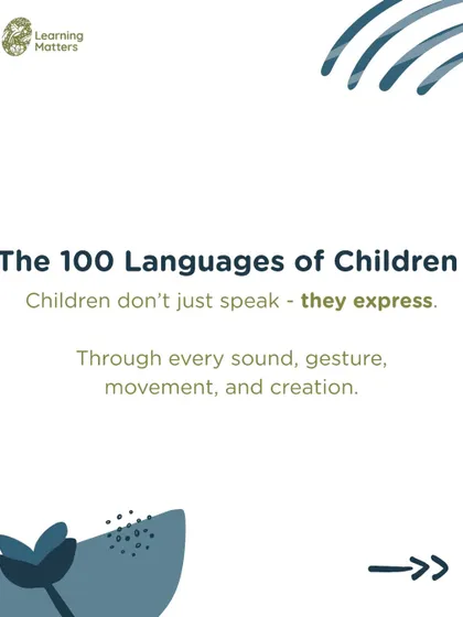This is the first of a series explaining the "100 Languages of Children," a core concept from the Reggio Emilia philosophy. It reminds us that children express themselves in countless ways beyond words.