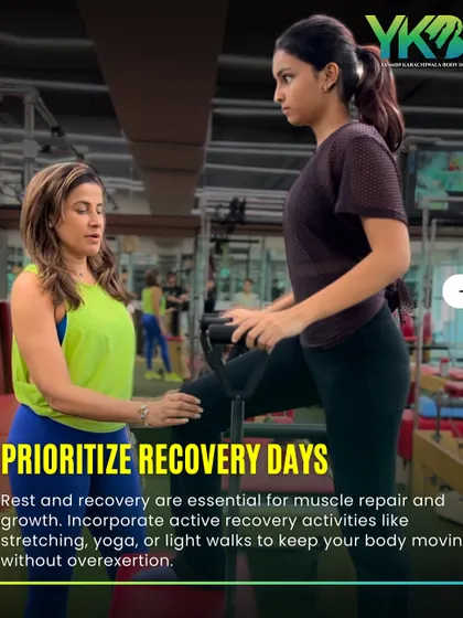 Rest and recovery are essential for muscle repair and growth. We always prioritize recovery days and incorporate active recovery like stretching or light walks to keep your body moving without overexertion.