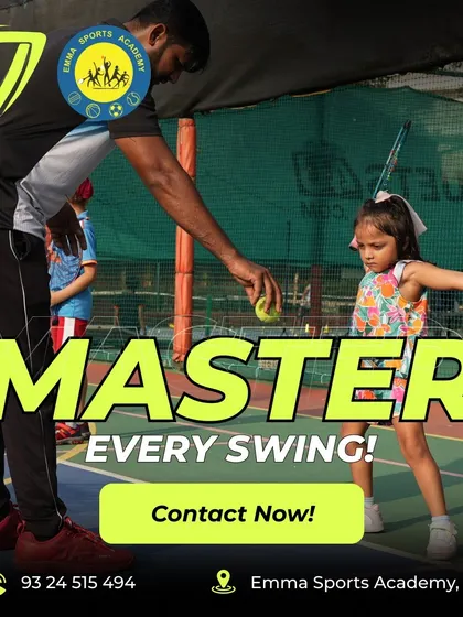 A tennis coach gives a young girl a helpful tip. I believe in building strong fundamentals with patience and expert guidance.