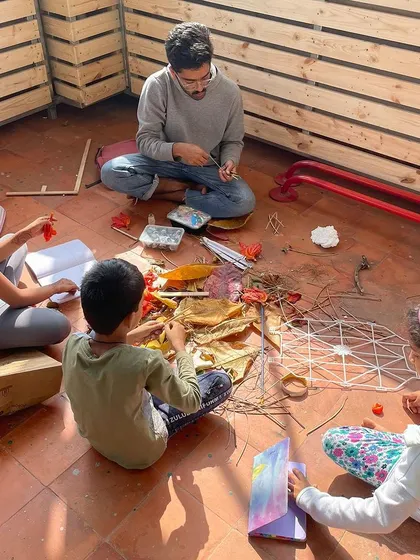 A glimpse into our "Sustainable Marketplaces" project. Here, children use natural and found materials to brainstorm and create models for a redesigned, eco-friendly community market.