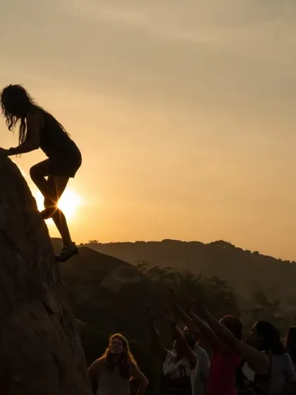 A duplicate of 46, this beautiful sunset image reinforces our message that climbing is for all women, regardless of experience level.