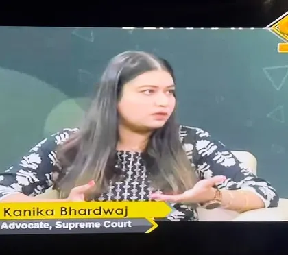 A still from my television appearance on DD Urdu, where I was invited as an Advocate of the Supreme Court to discuss the nuances of defamation laws in India.