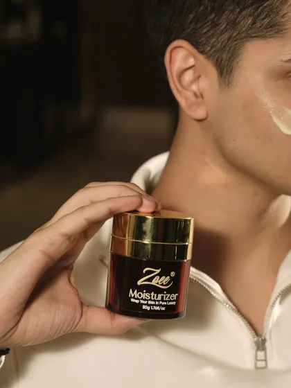 Hydration is for everyone. Here, my moisturizer is shown as an essential step in a man's skincare routine, providing the necessary moisture for healthy, comfortable skin.